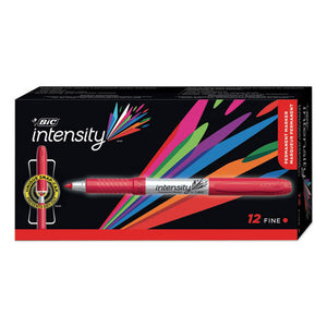 Intensity Permanent Marker, Fine Bullet Tip, Rambunctious Red, Dozen