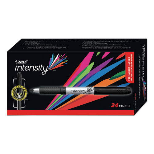 Intensity Permanent Marker Value Pack, Fine Bullet Tip, Black, 24-pack