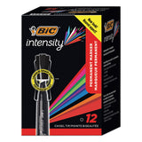 Intensity Chisel Tip Permanent Marker, Broad, Assorted Colors, Dozen