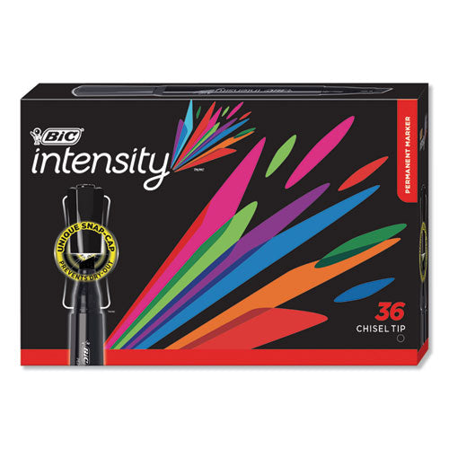 Intensity Chisel Tip Permanent Marker Value Pack, Broad, Black, 36-pack