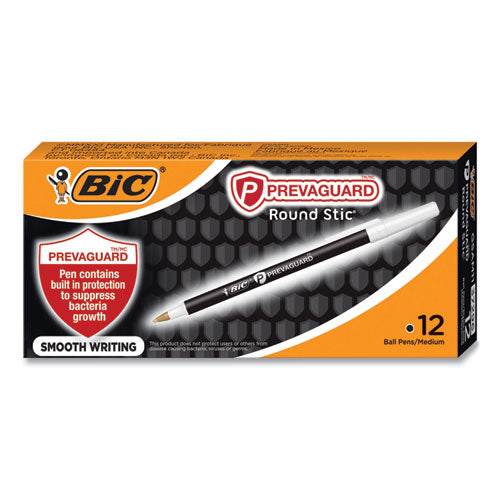 Prevaguard Ballpoint Pen, Stick, Medium 1 Mm, Black Ink-black Barrel, Dozen