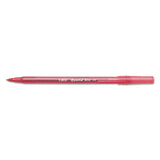 Round Stic Xtra Life Stick Ballpoint Pen, 1 Mm, Red Ink, Translucent Red Barrel, Dozen