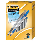 Round Stic Grip Xtra Comfort Stick Ballpoint Pen Value Pack, 1.2mm, Blue Ink, Gray Barrel, 36-pack