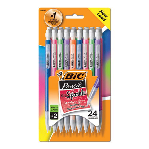 Xtra-sparkle Mechanical Pencil Value Pack, 0.7 Mm, Hb (#2.5), Black Lead, Assorted Barrel Colors, 24-pack