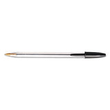 Cristal Xtra Smooth Stick Ballpoint Pen, 1mm, Black Ink, Clear Barrel, Dozen