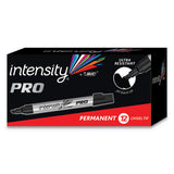 Intensity Metal Pro Bullet Tip Permanent Marker, Fine Tip, Black, Dozen