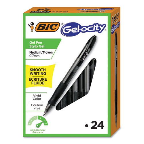 Gel-ocity Retractable Gel Pen Value Pack, Medium 0.7 Mm, Black Ink-barrel, 24-pack