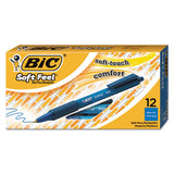 Soft Feel Retractable Ballpoint Pen, Medium 1mm, Blue Ink-barrel, Dozen