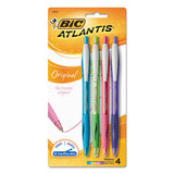 Atlantis Retractable Ballpoint Pen, Medium 1mm, Blue Ink-barrel, Dozen