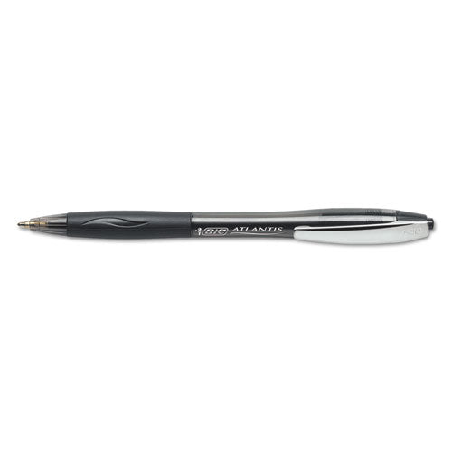 Atlantis Retractable Ballpoint Pen, Medium 1mm, Black Ink-barrel, Dozen