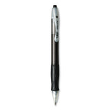 Velocity Retractable Ballpoint Pen, 1mm, Black Ink, Trans Black Barrel, Dozen