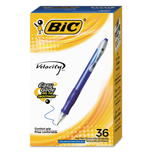 Velocity Retractable Ballpoint Pen Value Pack, Medium 1 Mm, Blue Ink And Barrel, 36-pack