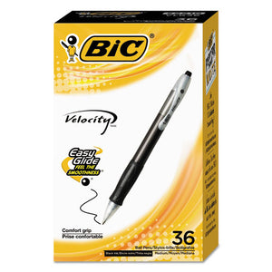 Velocity Retractable Ballpoint Pen Value Pack, Medium 1 Mm, Black Ink And Barrel, 36-pack