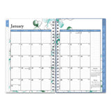 Lindley Weekly-monthly Wirebound Planner, 8 X 5, White-blue, 2022