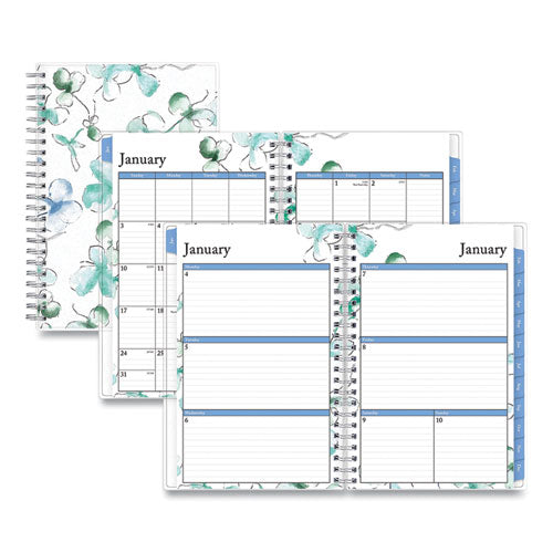 Lindley Weekly-monthly Wirebound Planner, 8 X 5, White-blue, 2022