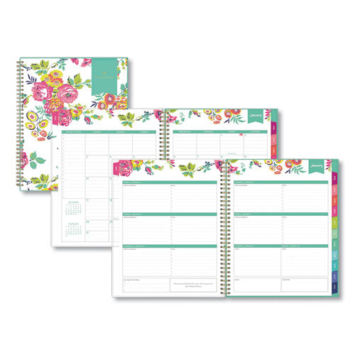 Day Designer Cyo Weekly-monthly Planner, 11 X 8.5, White-floral, 2022