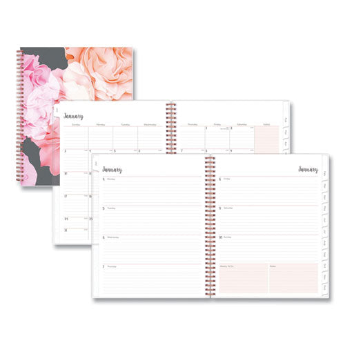 Joselyn Weekly-monthly Wirebound Planner, 11 X 8.5, Light Pink-peach-black, 2022