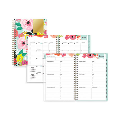 Day Designer Secret Garden Mint Frosted Weekly-monthly Planner, 8 X 5, Multicolor Cover, 12-month (jan To Dec): 2023