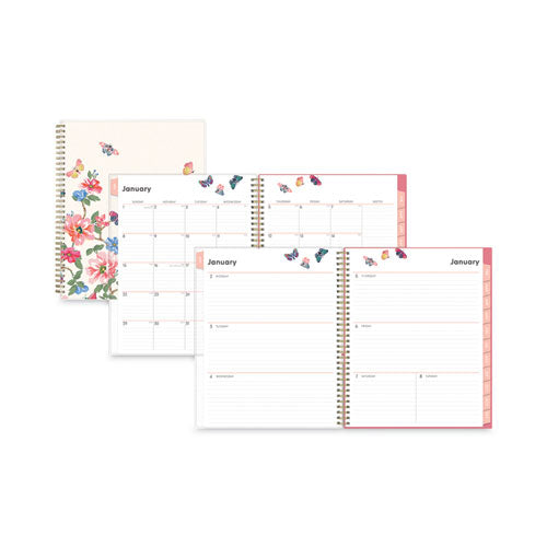Fly By Frosted Weekly-monthly Planner, Fly By Butterflies Artwork, 11 X 8.5, Blush-pink Cover, 12-month (jan To Dec): 2023