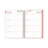Fly By Frosted Weekly-monthly Planner, Fly By Butterflies Artwork, 8 X 5, Blush-pink Cover, 12-month (jan To Dec): 2023