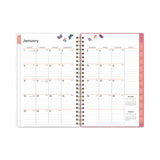 Fly By Frosted Weekly-monthly Planner, Fly By Butterflies Artwork, 8 X 5, Blush-pink Cover, 12-month (jan To Dec): 2023