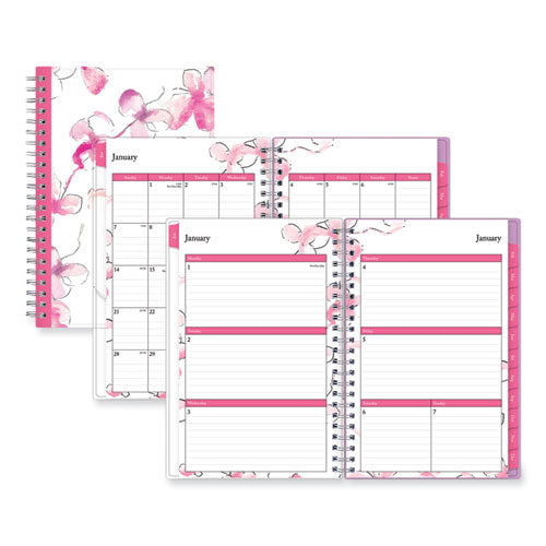 Breast Cancer Awareness Create-your-own Cover Weekly/monthly Planner, Orchid Artwork, Pink/white, 12-month (jan To Dec): 2024
