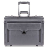 Catalog Case On Wheels, Leather, 19 X 9 X 15-1-2, Black