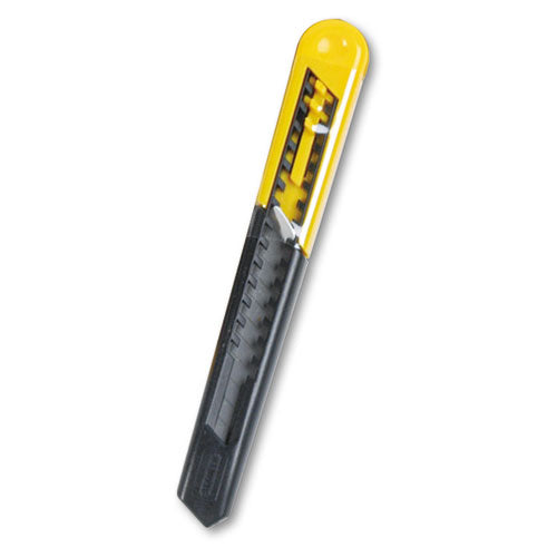 Straight Handle Knife W-retractable 13 Point Snap-off Blade, Yellow-gray