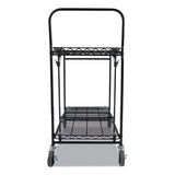 Stowaway Folding Carts, 2 Shelves, 29.63w X 37.25d X 18h, Black, 250 Lb Capacity