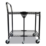 Stowaway Folding Carts, 2 Shelves, 29.63w X 37.25d X 18h, Black, 250 Lb Capacity