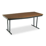 Economy Conference Folding Table, Boat, 96w X 36d X 30h, Walnut-black