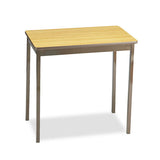 Utility Table With Bottom Shelf, Rectangular, 48w X 18d X 30h, Oak-brown