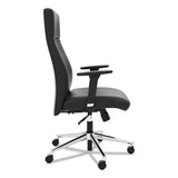 Define Executive High-back Leather Chair, Supports Up To 250 Lbs., Black Seat-black Back, Polished Chrome Base