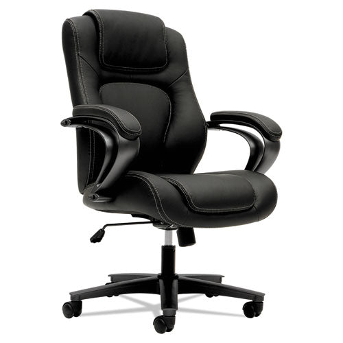 Hvl402 Series Executive High-back Chair, Supports Up To 250 Lbs., Black Seat-black Back, Iron Gray Base