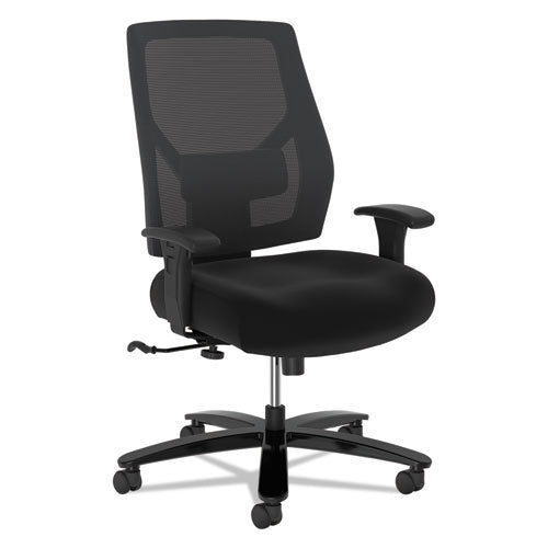 Crio Big And Tall Mid-back Task Chair, Supports Up To 450 Lbs., Black Seat-black Back, Black Base