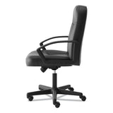 Hvl601 Series Executive High-back Leather Chair, Supports Up To 250 Lbs., Black Seat-black Back, Black Base