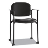 Vl616 Stacking Guest Chair With Arms, Black Seat-black Back, Black Base