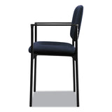Vl616 Stacking Guest Chair With Arms, Navy Seat-navy Back, Black Base