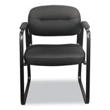 Hvl653 Leather Guest Chair, 22.25" X 23" X 32", Black Seat-black Back, Black Base