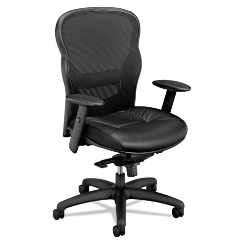 Wave Mesh High-back Task Chair, Supports Up To 250 Lbs., Black Seat-black Back, Black Base