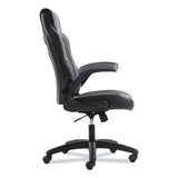 9-one-one High-back Racing Style Chair With Flip-up Arms, Supports Up To 225 Lbs., Black Seat-gray Back, Black Base