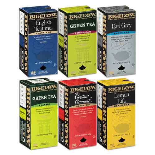 Assorted Tea Packs, Six Flavors, 28-box, 168-carton