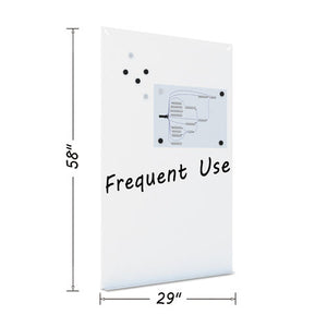 Magnetic Dry Erase Tile Board, 38 1-2 X 58, White Surface