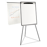 Magnetic Gold Ultra Dry Erase Tripod Easel W- Ext Arms, 32" To 72", Black-silver