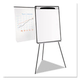 Magnetic Gold Ultra Dry Erase Tripod Easel W- Ext Arms, 32" To 72", Black-silver