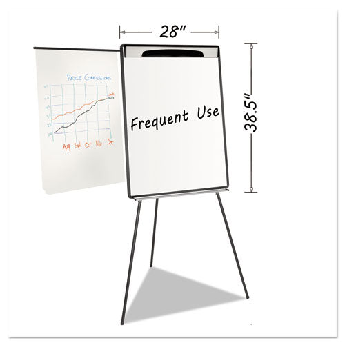 Magnetic Gold Ultra Dry Erase Tripod Easel W- Ext Arms, 32