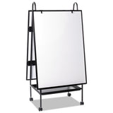 Creation Station Magnetic Dry Erase Board, 29 1-2 X 74 7-8, Black Frame