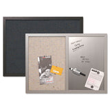 Designer Fabric Bulletin Board, 24x18, Gray Fabric-gray Frame