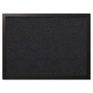 Designer Fabric Bulletin Board, 24 X 18, Black Fabric-black Frame