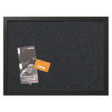 Designer Fabric Bulletin Board, 24 X 18, Black Fabric-black Frame